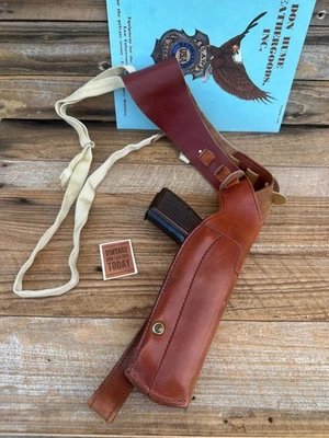 Vintage Don Hume Brown Leather Vertical Shoulder Holster For Large Auto 1911 Hi - Image 1 of 3