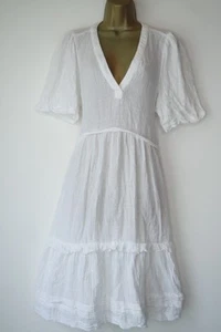 F&F WHITE COTTON TIERED SUN DRESS SIZE 18 - Picture 1 of 3