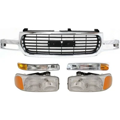 Grille Assembly Kit For 2000-2006 GMC Yukon With Headlight and Parking Light - Image 1 of 4