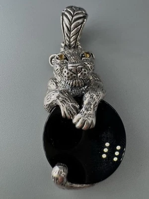 Dije colgante ojos citrino ónix negro plata esterlina 925 Jai by John Hardy Foto 1 de 4