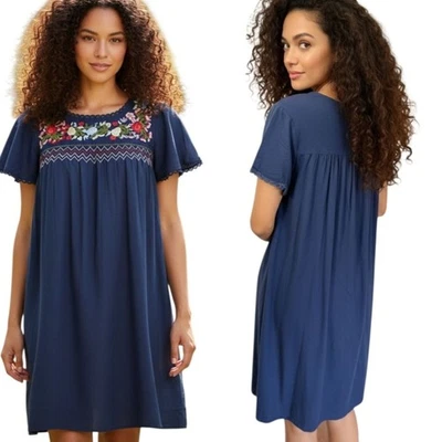 MODCLOTH Peace & Lovely Embroidered Shift Dress - Size XL - Image 1 of 4