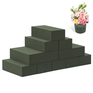 12 Pcs Floral Foam Blocks Green Wet and Dry Flower Foam for Fresh and Artific - Picture 1 of 8
