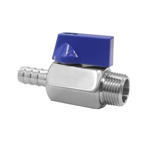 Stainless Steel Shut Off Valve 1/2" NPT Male x 3/8" Hose Barb Ball Valve for ... - Picture 1 of 5