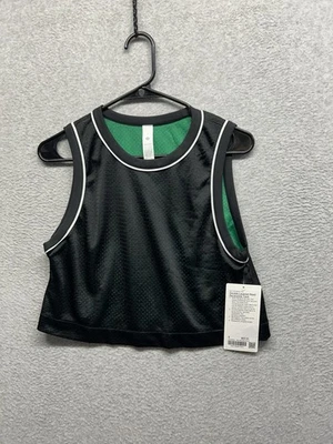 NWT Lululemon Double-Layered Mesh Reversible Tank Top Black / Raceway Green S - Image 1 of 4