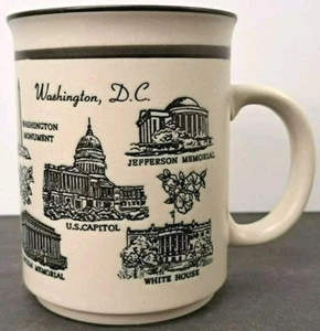 Washington DC Stoneware with Glazed interior Coffee Cup Made in Japan - Picture 1 of 4
