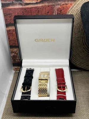 Juego de reloj pulsera y correas Gruen para mujer Foto 1 de 4