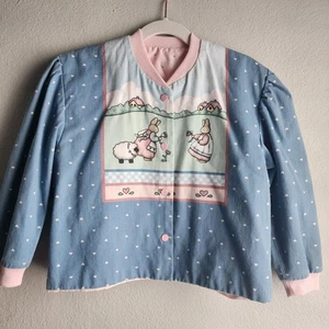 VINTAGE DAISY KINGDOM Child’s Jacket Coat BUNNY SHEEP SZ 5/6? - Picture 1 of 5
