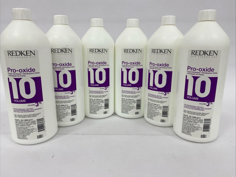 Redken Pro-Oxide 10 Volumen 3% Crema Desarrollador 33.8oz 1000ml Lote de 6 Botellas Foto 1 de 2