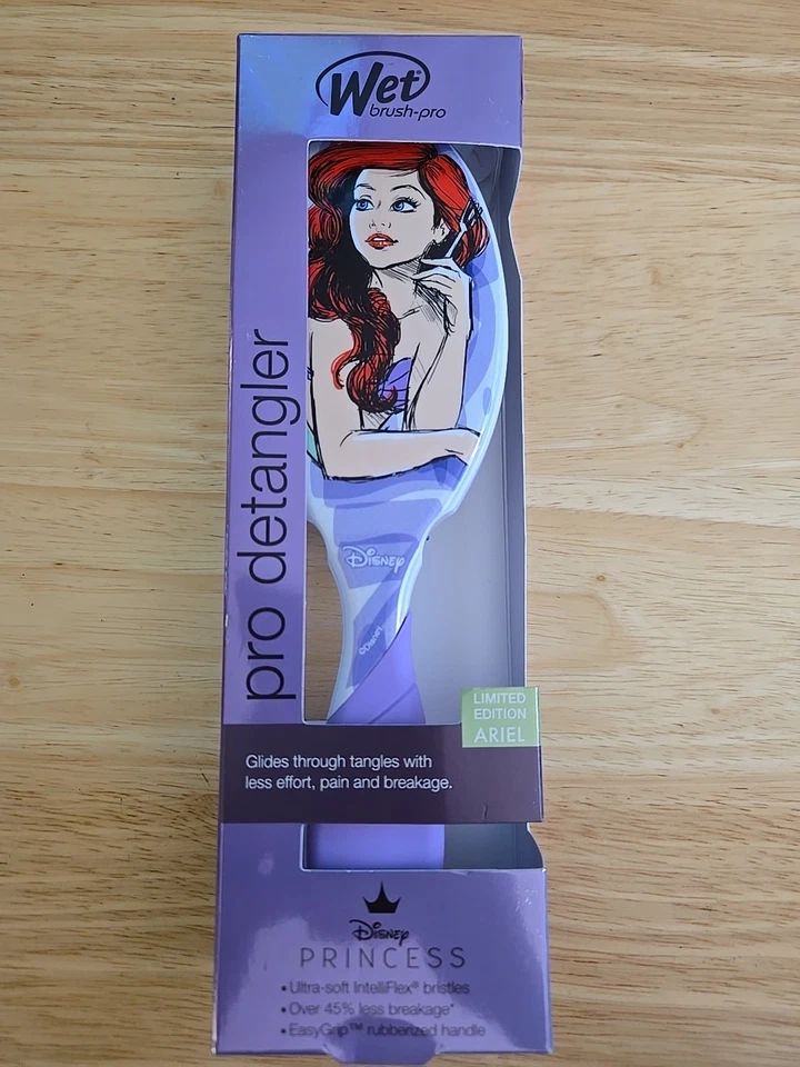 DISNEY PRINCESS ARIEL Limited Edition Wet Brush Pro Hair Detangler Purple New - Image 1 of 4