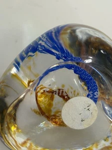 Clear Gold Blue Caithness Paperweight - Picture 1 of 9