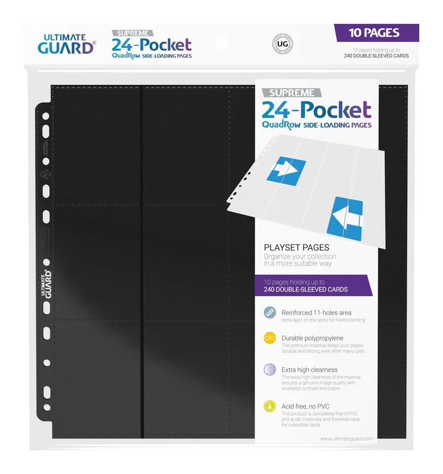 Ultimate Guard 24-pocket Pages Side-loading Black ()