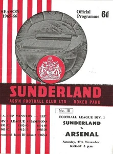 Football Programme>SUNDERLAND v ARSENAL Nov 1965 - Picture 1 of 1