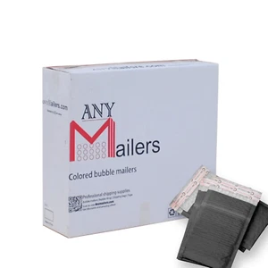 AirnDefense 1000 #000 4X8" Black Shipping Padded Envelope Poly Bubble Mailers - Picture 1 of 12