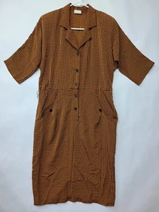 Vintage 80er Family Of California Damen Gr. M Kragen Knopfleiste Midi - Bild 1 von 17