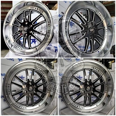 6x5.5/6x139.7 22x9 front 22x11 rears light weight wheels Infamous Racing wheels Foto 1 de 4