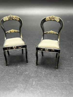 Juego de sillas victorianas de crisnbón miniatura para casa de muñecas 1:12 - sillas victorianas Foto 1 de 4