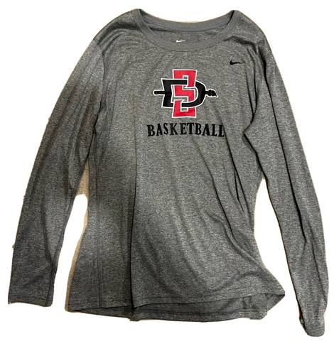 NIKE DRI-FIT SDSU AZTECS BASKETBALL Woman's WARMUP LONGSLEEVE SHIRT SIZE XL GRAY Cover