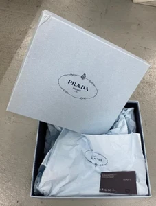 PRADA  EMPTY BOX 100% ORIGINAL 14,50" X 13" X 5,5" TISSUE - LITTLE COVER DAMAGE - Picture 1 of 4