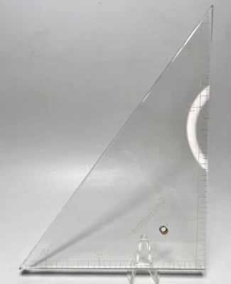 19c.Antique Drafting Right Angle Triangular Ruler Beveled Crystal Centimetres - Image 1 of 4