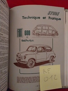 REVUE TECHNIQUE FIAT 600 Fiat 600 MULTIPLA Rta Evolution PEUGEOT 203 1955 1958 - Imagen 1 de 11