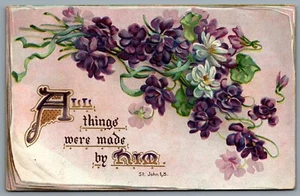 Postcard c1909 All Things Were Made By Him Tucks CDS Duplex Cancel Uxbridge - Bild 1 von 2