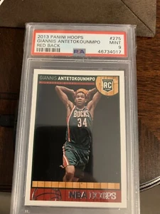 2013 PANINI HOOPS RED BACK Giannis Antetokounmpo ROOKIE RC #275 PSA 9🔥CARD - Picture 1 of 2