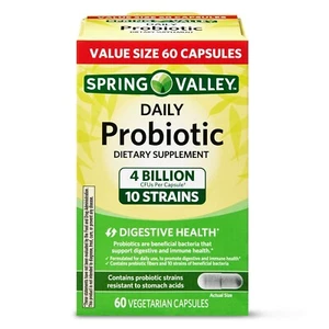 Spring Valley Daily Probiotic Vegetarian Capsules, 60 Count..+ - Picture 1 of 6