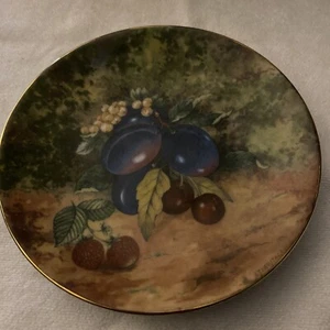 LG Limoges VTG 6” Porcelain Fruit Plate Plums Gooseberries Cherries Strawberries - Picture 1 of 4