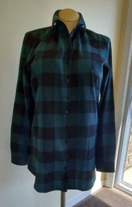 Haute Edition Damen Long Flanell Tunika Hemd grün und schwarz Büffel kariert MED - Bild 1 von 5