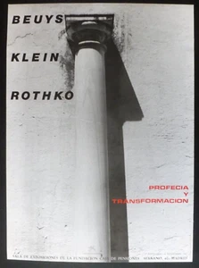 PÓSTER DE EXPOSICIÓN DE ARTE JOSEPH BEUYS YVES KLEIN & MARK ROTHKO 1987 sin marco - Imagen 1 de 6