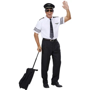 Pilotenkostüm Set S 48 mit Hemd Mütze Krawatte Piloten Anzug Uniform JGA - Bild 1 von 3