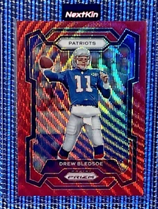 2023 Panini Prizm Drew Bledsoe 203 Red Wave SP LOW POP /149 New England Patriots - Foto 1 di 3