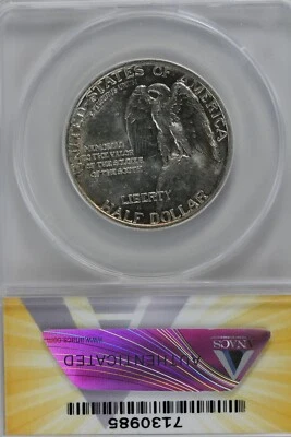 1925  .50  ANACS   MS 61  STONE MOUNTAIN  Classic Silver Commemorative  - Image 1 of 2