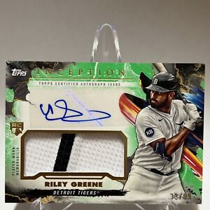 2023 TOPPS INCEPTION RILEY GREENE GREEN ROOKIE PATCH AUTOGRAPH 33/99