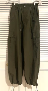 Women's High Waisted Cargo Pants Baggy Trendy Hiking Parachute Small, 6 Pockets - Picture 1 of 10