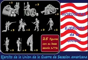 LOTE 25 FIGURAS EJERCITO DE LA UNION GUERRA SECESION USA NORDISTAS - ESCALA 1:72 - Imagen 1 de 1