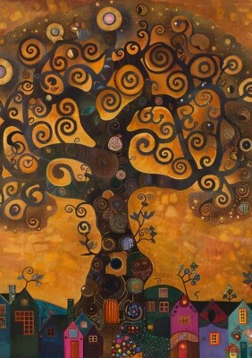 Póster arte de pared abstracto El árbol de la vida Gustav Klimt impresión imagen A3 A4 A5 Foto 1 de 4