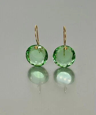 Verde Ametista Orecchino 925 Argento Sterling Ovale Pendenti Regalo per Lei - Immagine 1 di 4