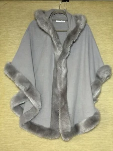 John Lewis Jacket Womens One Size Grey Hooded Faux Fur Edging. - Picture 1 of 10