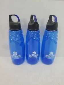 Montana State University Bobcats 24 oz. Blue Plastic Water Bottles Lot of Three - Picture 1 of 5