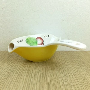 Ceramic Gravy Boat Non-Drip Gravy / Oil Seperator Spout from Base Vege Pattern - Picture 1 of 7