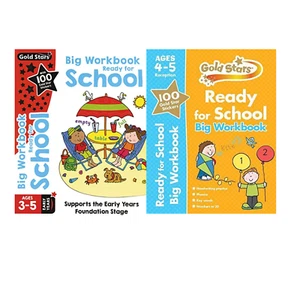 Gold Stars Big Workbook Bundle of 2 Ages 3-5, 4-5 Years With Stickers New - Picture 1 of 3