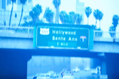 Hollywood Santa Ana 101 Overpass Los Angeles Photo Art Print Poster 18x12 - Image 1 of 3