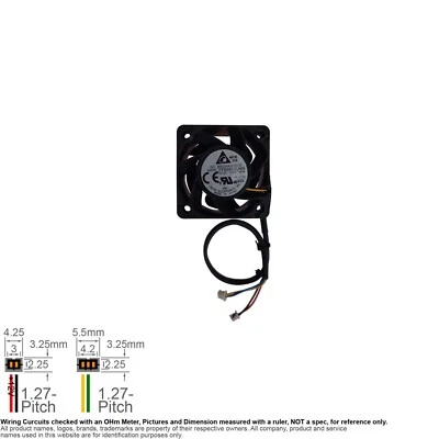 Fan Muffin Cooling DC 12V DC12V 12VDC  40mm 40x40x28 Delta PFB0412UHN 2 & 3-Pin - Image 1 of 2