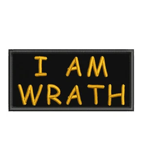 I Am Wrath Patch 4" Embroidered Iron-On Applique Grim Darkness Gamer - Picture 1 of 12