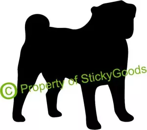 Pug Vinyl Decal Sticker #1 BOGO FREE! Dog Standing Proud Car Truck Window Laptop - Bild 1 von 3