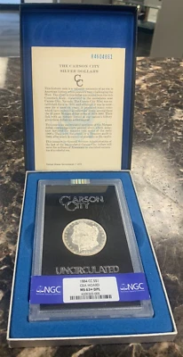 1884 CC Carson City GSA Morgan Dollar NGC MS63+ DPL With Box & COA - Image 1 of 4