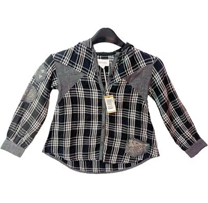 AGE 6 YEARS DESIGNER SHIRT DIESEL TOP CHECKERED TARTAN GIRLS BOYS HOOD OLD 6YRS - Picture 1 of 7