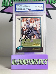 CHARLES WOODSON SIGNED 1998 BOWMAN ROOKIE CARD RAIDERS PSA AUTOGRAPH SLABBED - Picture 1 of 2