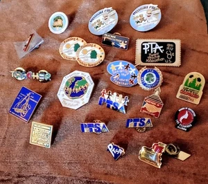 Lot of 23 Lapel Hat Pins PTA School Volunteer PTA PTSA Teacher Mint! - Picture 1 of 8
